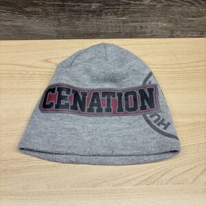 John Cena Cenation Hat Beanie‎ Mens Gray WWE Wrestling Hustle Loyalty Respect